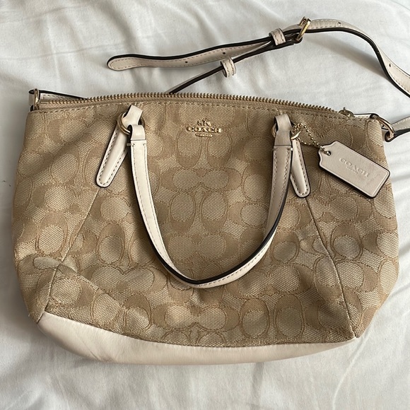 Coach satchel cream colored - Picture 1 of 8